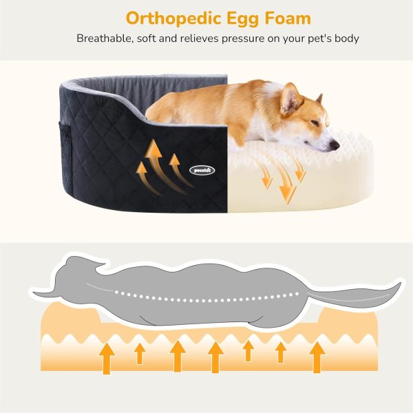Pecute Dog Car Seat for Medium Back Length Less Than 27inch, Multi-Functional Pet Booster Seat with Waterproof Cushion 4.7inch,Washable 2 Safety Belts Dog Car Sofa Cushion & Bed - Image 3