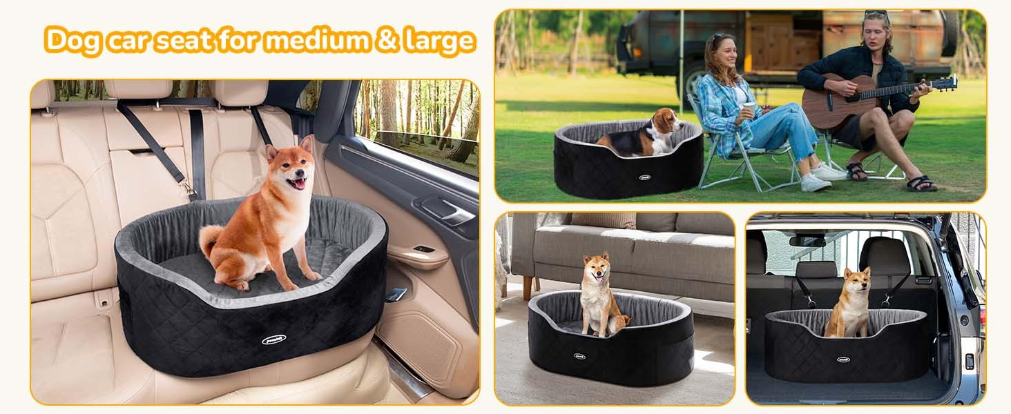 medium large fuzzy dog car seat
