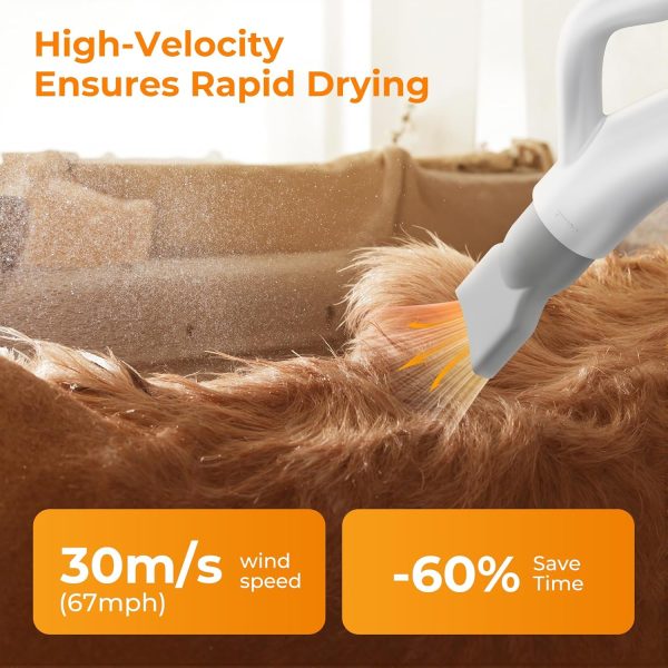 Pecute High-Velocity Dog Hair Dryer, Dog Blow Dryer with Adjustable Speed & Temp, Dog Dryer with Cool-Warm-Hot Cycle Mode, 4 Nozzles, Soft Noise Pet Dryer for Grooming, Heat Resistant Hose, 6.5ft Cord - Image 4