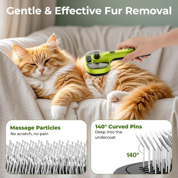 Pecute Steam Cat Brush, Self-Cleaning Cat Steam Brush with 2 Water Spray Modes, Large Capacity Tank, Steaming Dog Brush for Shedding, Massaging Grooming - Image 5